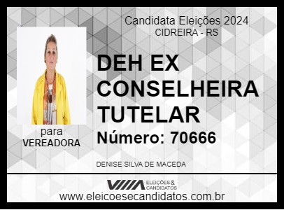 Candidato DEH EX CONSELHEIRA TUTELAR 2024 - CIDREIRA - Eleições