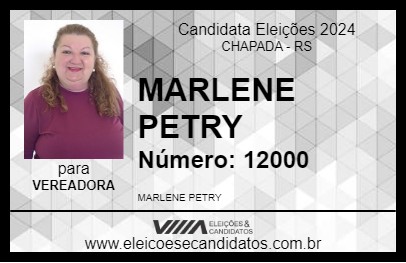 Candidato MARLENE PETRY 2024 - CHAPADA - Eleições