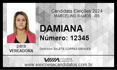 Candidato DAMIANA 2024 - MARCELINO RAMOS - Eleições