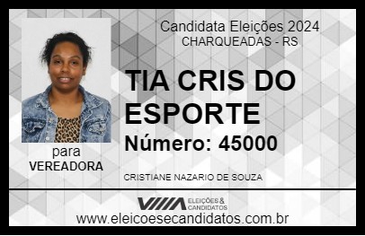 Candidato TIA CRIS DO ESPORTE 2024 - CHARQUEADAS - Eleições