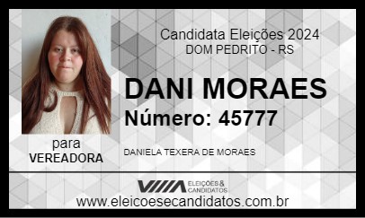 Candidato DANI MORAES 2024 - DOM PEDRITO - Eleições