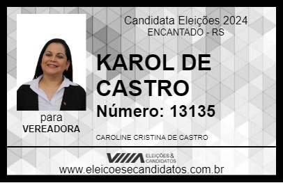 Candidato KAROL DE CASTRO 2024 - ENCANTADO - Eleições