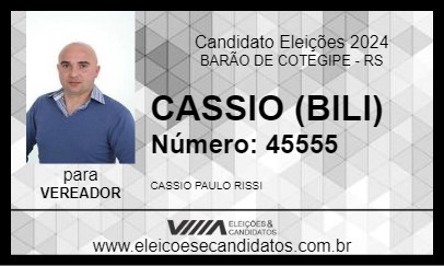 Candidato CASSIO (BILI) 2024 - BARÃO DE COTEGIPE - Eleições