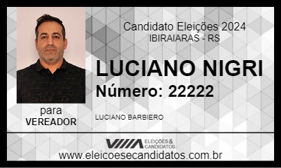 Candidato LUCIANO NIGRI 2024 - IBIRAIARAS - Eleições