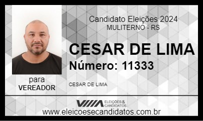 Candidato CESAR DE LIMA 2024 - MULITERNO - Eleições