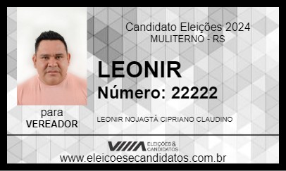 Candidato LEONIR  2024 - MULITERNO - Eleições