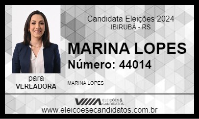 Candidato MARINA LOPES 2024 - IBIRUBÁ - Eleições