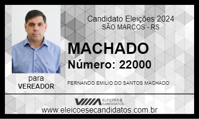 Candidato MACHADO 2024 - SÃO MARCOS - Eleições