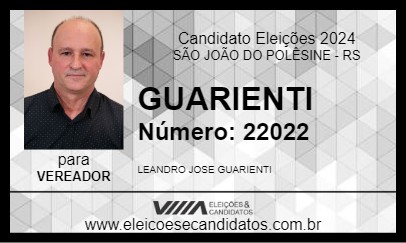 Candidato GUARIENTI 2024 - SÃO JOÃO DO POLÊSINE - Eleições