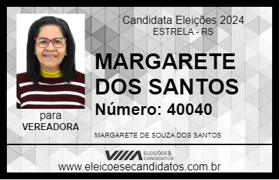 Candidato MARGARETE DOS SANTOS 2024 - ESTRELA - Eleições