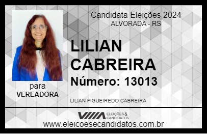 Candidato LILIAN CABREIRA 2024 - ALVORADA - Eleições