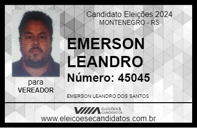 Candidato EMERSON LEANDRO 2024 - MONTENEGRO - Eleições