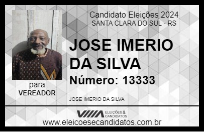 Candidato JOSE IMERIO DA SILVA 2024 - SANTA CLARA DO SUL - Eleições