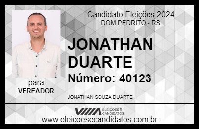 Candidato JONATHAN DUARTE 2024 - DOM PEDRITO - Eleições