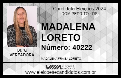 Candidato MADALENA LORETO 2024 - DOM PEDRITO - Eleições