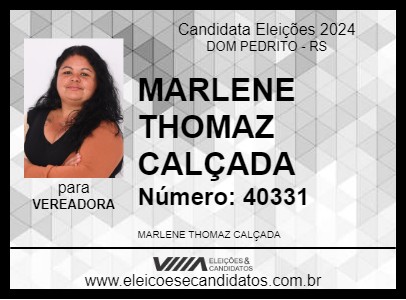 Candidato MARLENE THOMAZ CALÇADA 2024 - DOM PEDRITO - Eleições