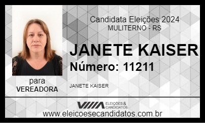 Candidato JANETE KAISER 2024 - MULITERNO - Eleições