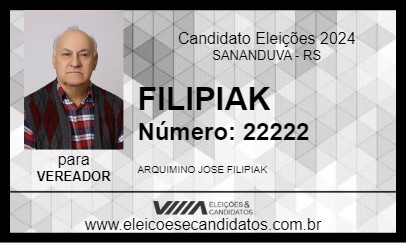 Candidato FILIPIAK 2024 - SANANDUVA - Eleições