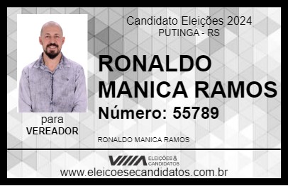 Candidato RONALDO MANICA RAMOS 2024 - PUTINGA - Eleições