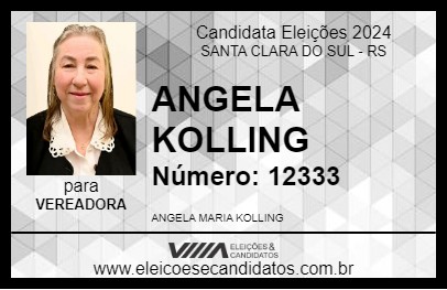 Candidato ANGELA KOLLING 2024 - SANTA CLARA DO SUL - Eleições