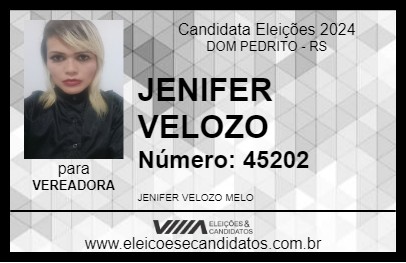 Candidato JENIFER VELOZO 2024 - DOM PEDRITO - Eleições