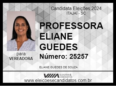 Candidato PROFESSORA ELIANE GUEDES 2024 - ITAJAÍ - Eleições