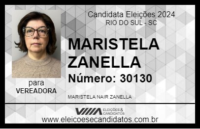 Candidato MARISTELA ZANELLA 2024 - RIO DO SUL - Eleições