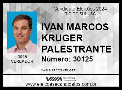 Candidato IVAN MARCOS KRUGER PALESTRANTE 2024 - RIO DO SUL - Eleições