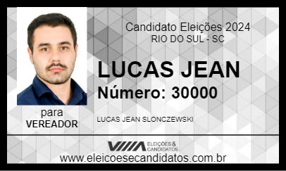 Candidato LUCAS JEAN 2024 - RIO DO SUL - Eleições