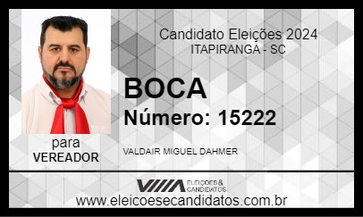 Candidato BOCA 2024 - ITAPIRANGA - Eleições