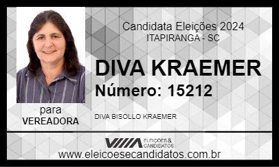 Candidato DIVA KRAEMER 2024 - ITAPIRANGA - Eleições