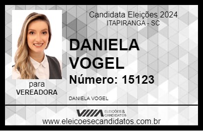 Candidato DANIELA VOGEL 2024 - ITAPIRANGA - Eleições