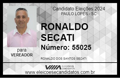 Candidato RONALDO SECATI 2024 - PAULO LOPES - Eleições