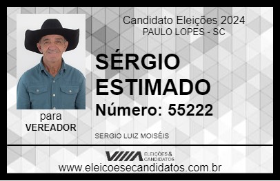 Candidato SÉRGIO ESTIMADO 2024 - PAULO LOPES - Eleições