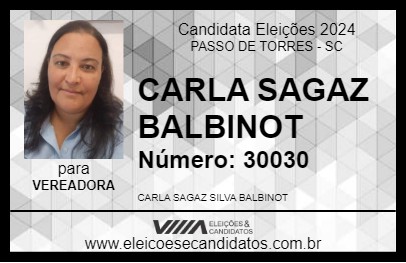 Candidato CARLA SAGAZ BALBINOT 2024 - PASSO DE TORRES - Eleições