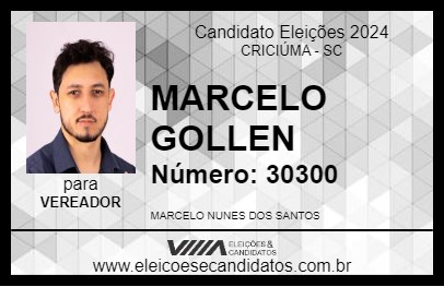 Candidato MARCELO GOLLEN 2024 - CRICIÚMA - Eleições