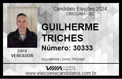 Candidato GUILHERME TRICHES 2024 - CRICIÚMA - Eleições