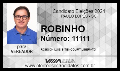 Candidato ROBINHO 2024 - PAULO LOPES - Eleições