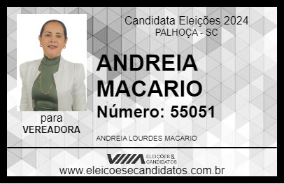 Candidato ANDREIA MACARIO 2024 - PALHOÇA - Eleições