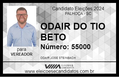 Candidato ODAIR DO TIO BETO 2024 - PALHOÇA - Eleições