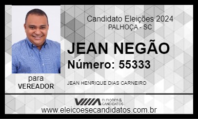 Candidato JEAN NEGÃO 2024 - PALHOÇA - Eleições