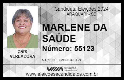 Candidato MARLENE DA SAÚDE 2024 - ARAQUARI - Eleições