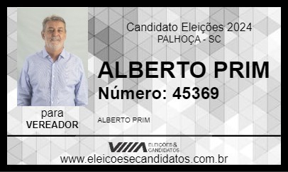 Candidato ALBERTO PRIM 2024 - PALHOÇA - Eleições