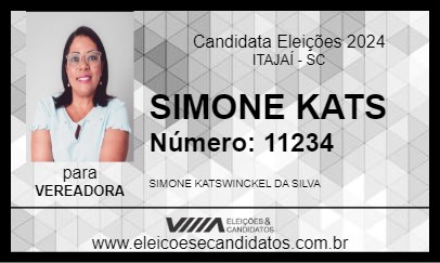 Candidato SIMONE KATS 2024 - ITAJAÍ - Eleições