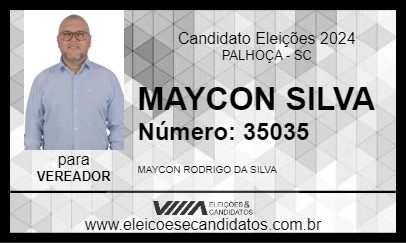 Candidato MAYCON SILVA 2024 - PALHOÇA - Eleições