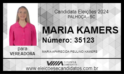 Candidato MARIA KAMERS 2024 - PALHOÇA - Eleições