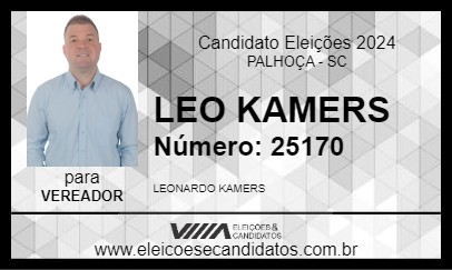 Candidato LEO KAMERS 2024 - PALHOÇA - Eleições