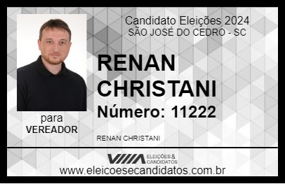 Candidato RENAN CHRISTANI 2024 - SÃO JOSÉ DO CEDRO - Eleições