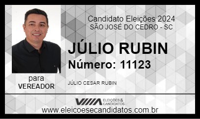 Candidato JÚLIO RUBIN 2024 - SÃO JOSÉ DO CEDRO - Eleições