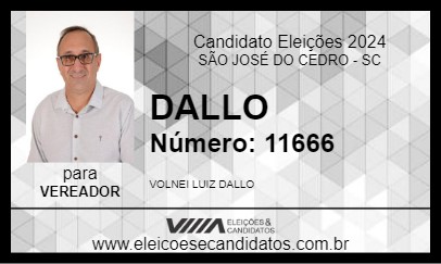 Candidato DALLO 2024 - SÃO JOSÉ DO CEDRO - Eleições